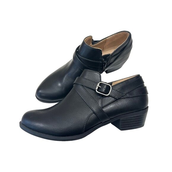 LifeStride Velocity 2.0 Adley Women Black Faux Leather Ankle Booties SZ 6.5M - Picture 11 of 13